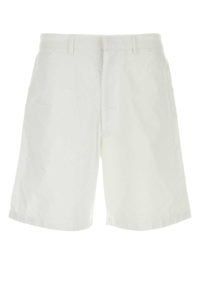 Prada White Oxford Bermuda Shorts