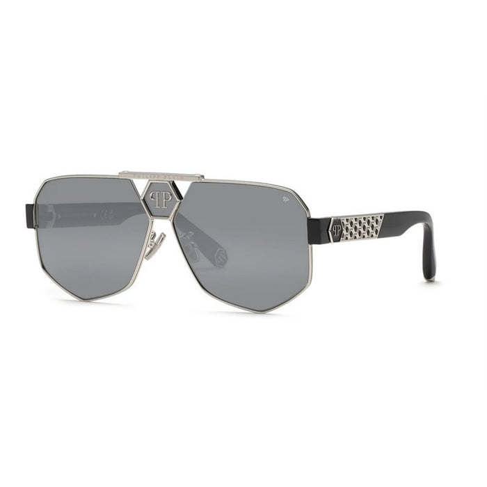 Philipp Plein Silver Acetate+Metal Sunglasses