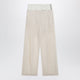 Sportmax Wide-Leg Trousers In Ecru Organza Cotton Voile