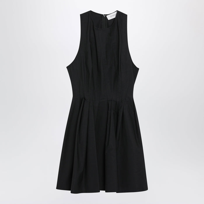 Max Mara Sportmax Sleeveless Short Cotton Dress In Black