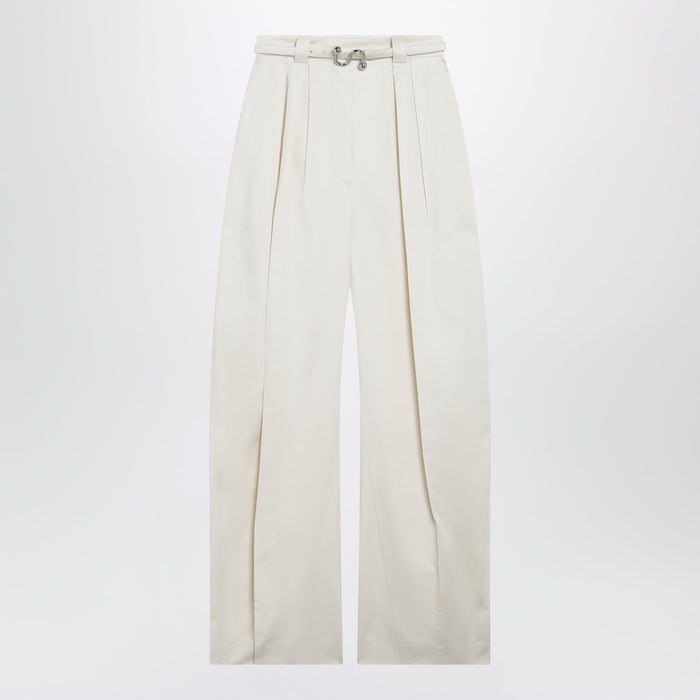 Max Mara Sportmax Oversized Trousers In Vanilla Cotton Gabardine