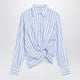 Max Mara Sportmax Striped Cotton Poplin Shirt In Light Blue