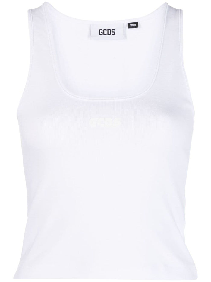 Gcds White Cotton Jersey Top
