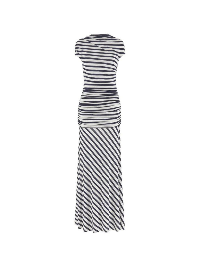 Self-Portrait Self-Portrait Striped Draped Maxi Dress