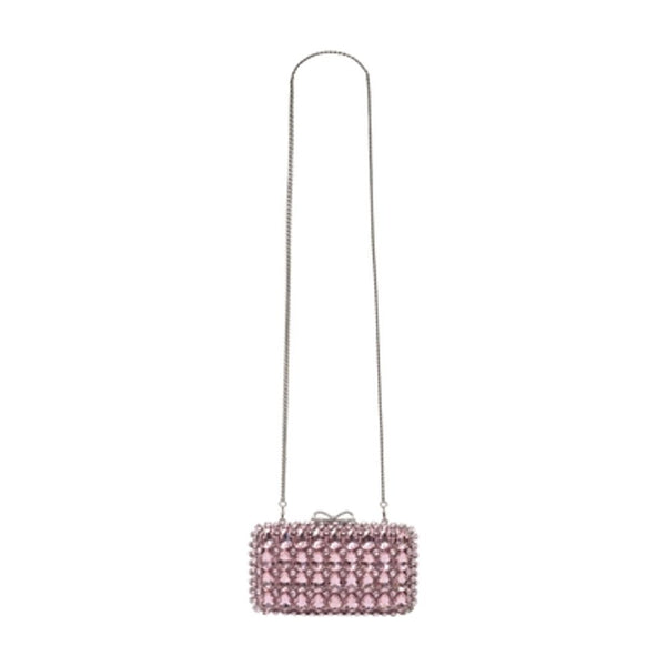 Self-Portrait Crystal Clutch -  - Shearling - Pink