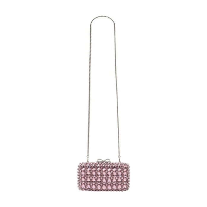 Self-Portrait Crystal Clutch -  - Shearling - Pink
