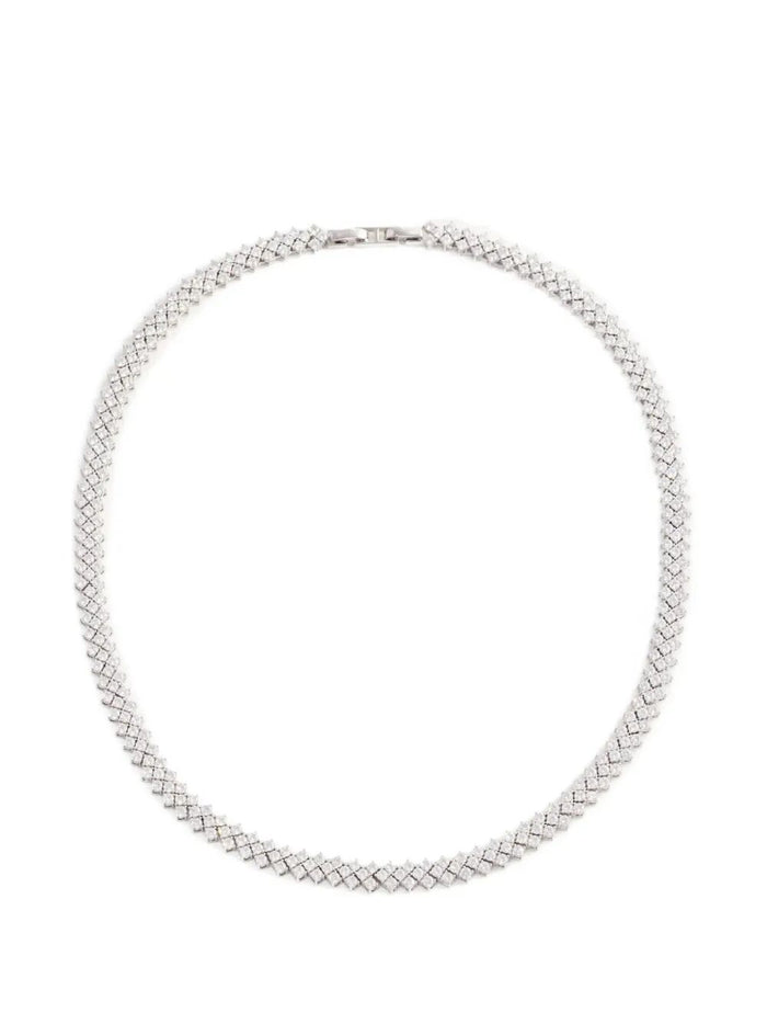 Self-Portrait Silver Crystal Necklace