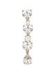 Self-Portrait Gold Heart Crystal Tiered Earrings