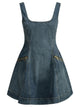 Self-Portrait Flared Denim Mini Dress