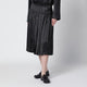 Durazzi Milano Dark Grey Glossy Viscose Pleated Skirt