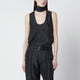 Durazzi Milano Dark Grey Silk Tank Top With Scarf