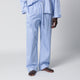 Tekla Light Blue Pajama Trousers With White Stripes