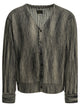 Needles Black Mohair Nylon Wool Striped Cardigan