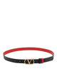 Valentino Garavani Black And Red Vlogo Signature Reversible Belt