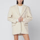 The Andamane  Oversized Ivory Jacket In Wool Blend