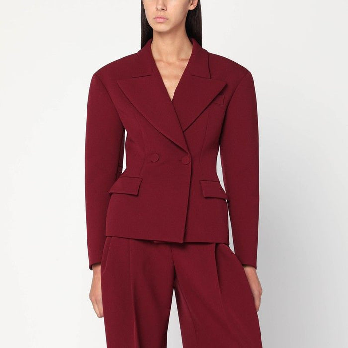 The Andamane  Burgundy Single-Breasted Jacket