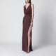 The Andamane Aubergine Silkblend Long Dress