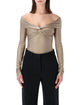 The Andamane The Andamane Stretch Off-Shoulder Draped Bodysuit