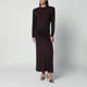 The Andamane Rouge Noir Maxi Dress With Waist Draping