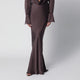 The Andamane Long Rouge Noir Satin Skirt