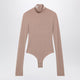The Andamane Blush Pink Turtleneck Bodysuit In Stretch Jersey