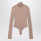 The Andamane Blush Pink Turtleneck Bodysuit In Stretch Jersey