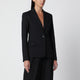 The Andamane Single-Breasted Black Pinstripe Jacket In Cotton Blend