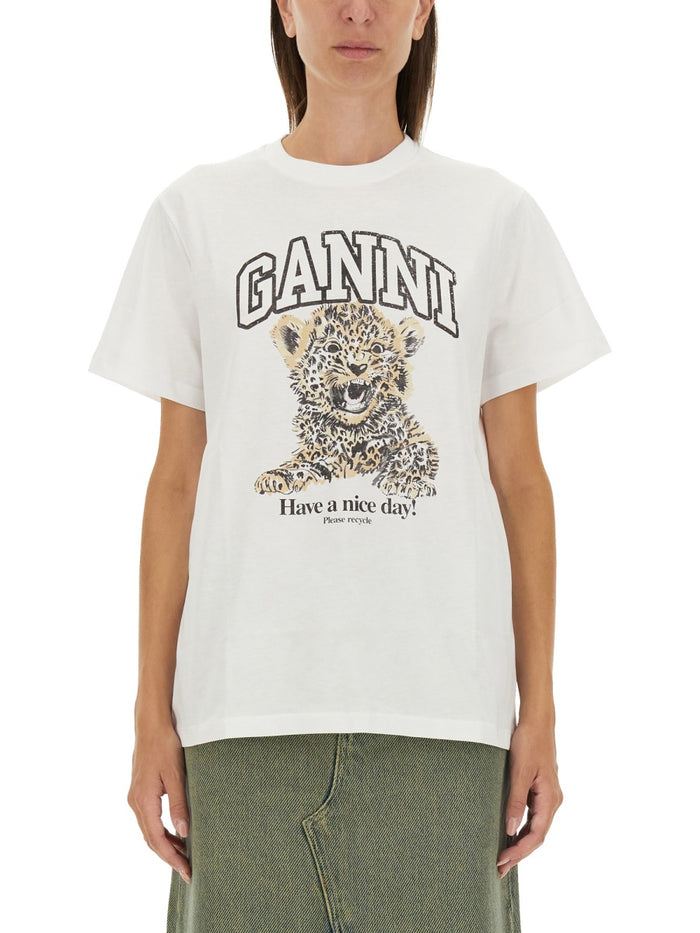 Ganni Leopard Relaxed T-Shirt