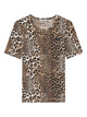 Ganni Ribbed Leopard T-Shirt