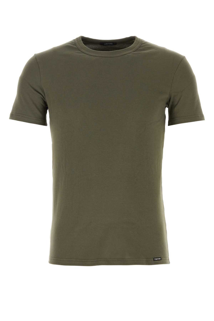 Tom Ford Military Green Cotton T-Shirt