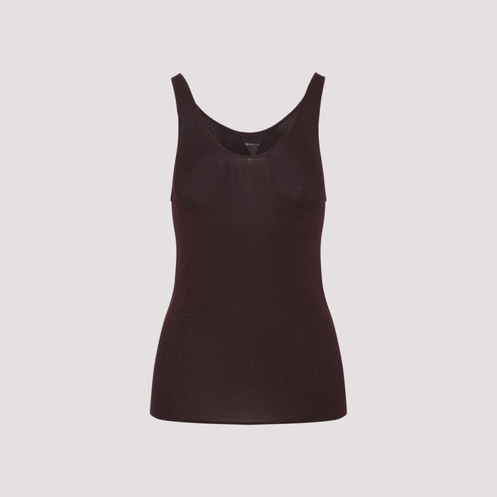 The Frankie Shop Burgundy Rivo Knit Rayon Tank Top