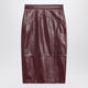 Max Mara Studio  Bordeaux Pencil Skirt In Nappa Leather