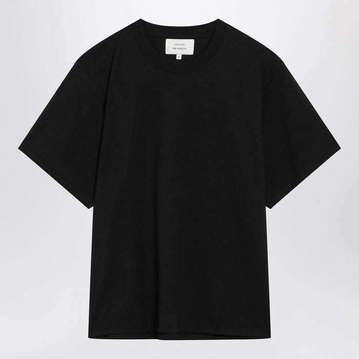 Loulou De Saison Black Cotton Crew Neck T-Shirt