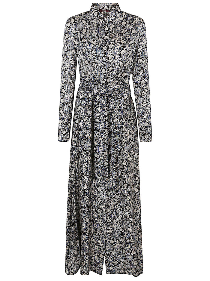 Obidi Blue Silk Clothing Dresses