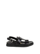 Guglielmo Rotta Buckle-Strap Leather Sandals Black