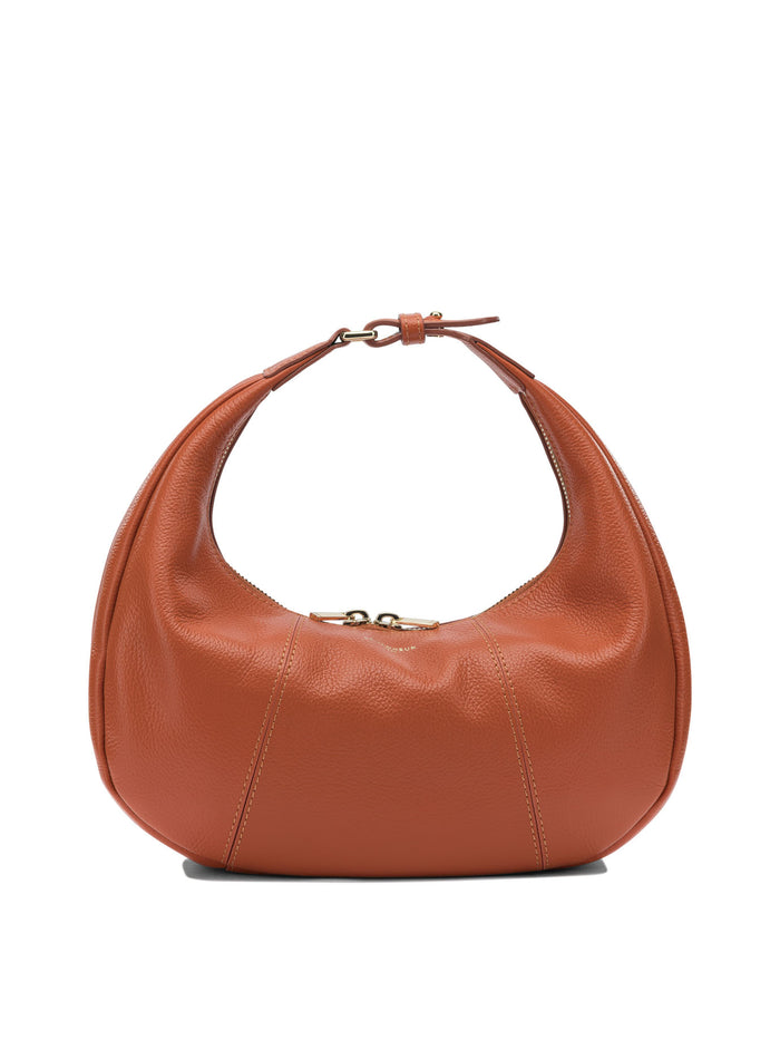 Le Tanneur  Orange Calf Leather Shoulder Bag