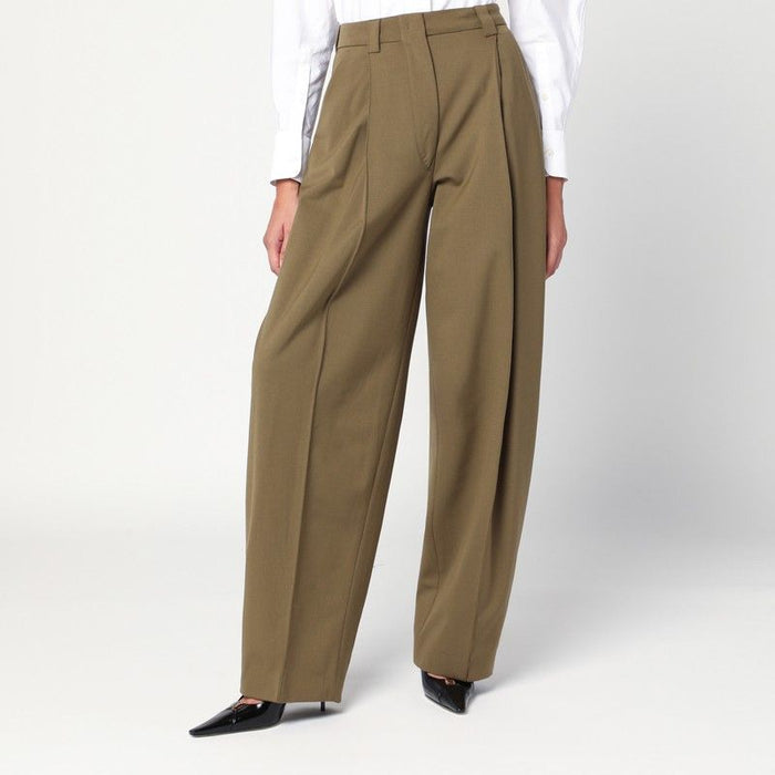 The Latest  Taupe Wool Blend Trousers