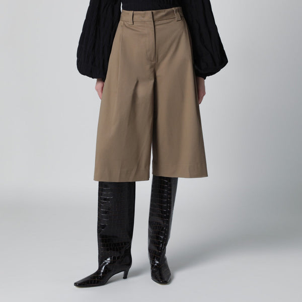 Thelatest Cognac Cotton Dakota Bermuda Shorts
