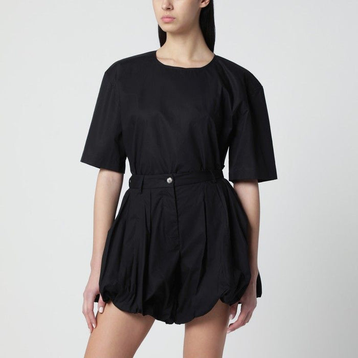 The Latest Shortsleeve Black Cotton Top