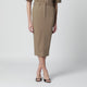 Thelatest Cognac Cotton Pencil Skirt