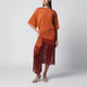 The Andamane Azul Fringed Mini Jersey T-Shirt Dress In Burnt Orange