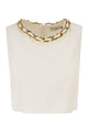 Elisabetta Franchi Sleeveless Top With Jewel Chain Detail