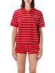 Sporty & Rich Sporty & Rich Signature Logo Polo - Ruby