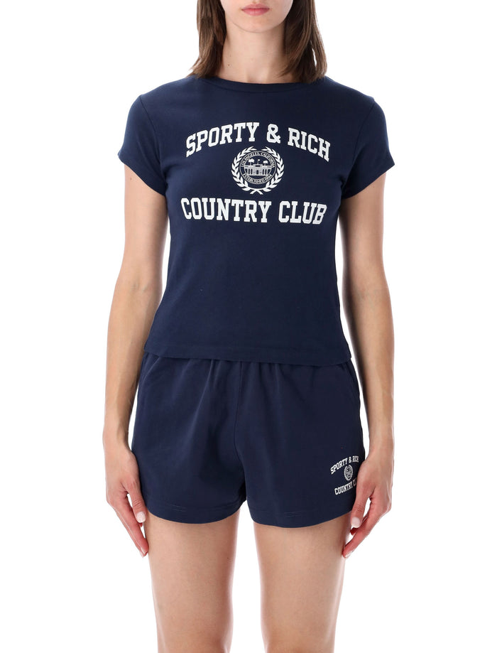 Sporty & Rich Sporty & Rich Navy Varsity Slim T-Shirt