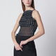 Patou Navy Blue Ruched Polka-Dot Top