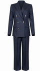 Tagliatore Navy Blue Linen Silk Suit