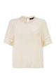 Fabiana Filippi Ivory Round Neck Keyhole Top