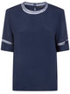Fabiana Filippi Short-Sleeved Silk Satin Blouse With Transparent Inserts