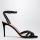 Aquazzura Tequila Black Sandals In Suede With Crystals