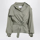 The Frankie Shop Elva Short Fluid Trench Coat In Sage Green Viscose